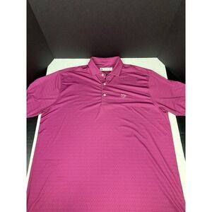 Donald Ross Sport Polo Shirt Mens Lrg Purple Performance Geometric Reynolds Logo